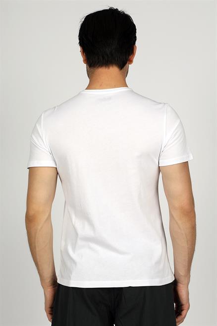 Kaeith Erkek %100 Pamuk O Yaka T-Shirt Beyaz