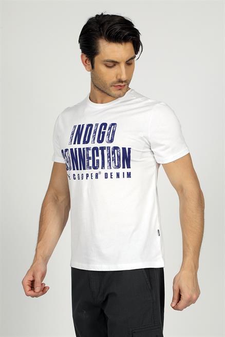 Kaeith Erkek %100 Pamuk O Yaka T-Shirt Beyaz