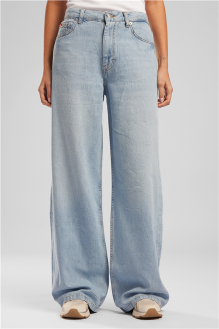 Kate Kadın Loose Straight Fit Jean Pantolon Mavi