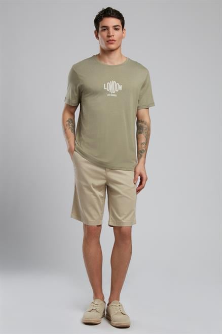 Lev Erkek O Yaka T-Shirt Haki