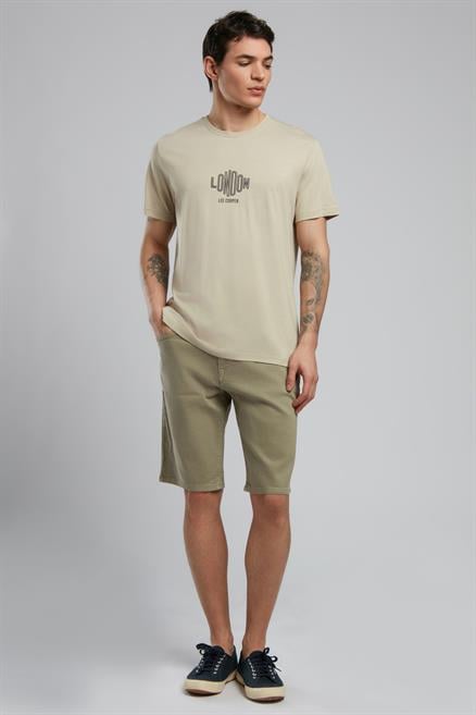 Lev Erkek O Yaka T-Shirt Bej