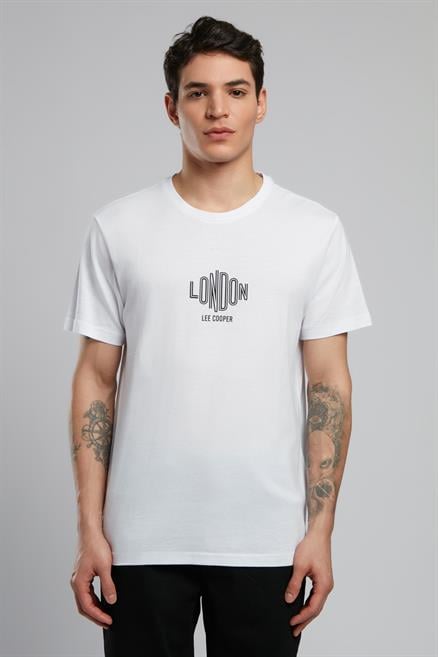 Lev Erkek O Yaka T-Shirt Beyaz
