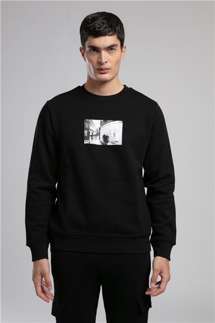 Lionel Erkek O Yaka Sweatshirt Siyah
