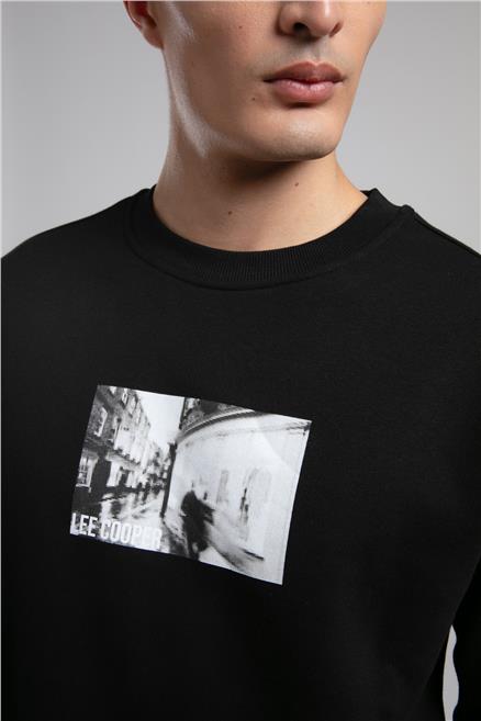 Lionel Erkek O Yaka Sweatshirt Siyah