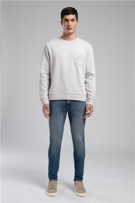 Livos Erkek O Yaka Sweatshirt Taş