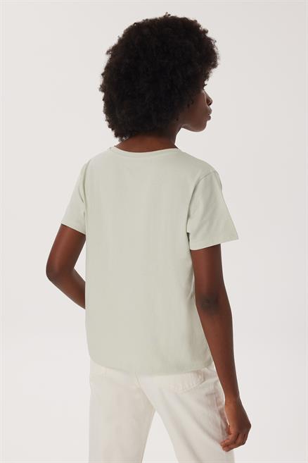 Lola Kadın %100 Pamuk V Yaka T-Shirt Mint