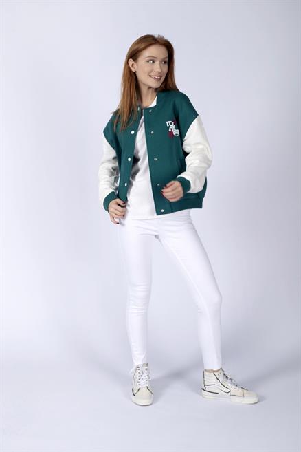 Lona Kadın %100 Pamuk Sweatshirt Zümrüt Yeşili