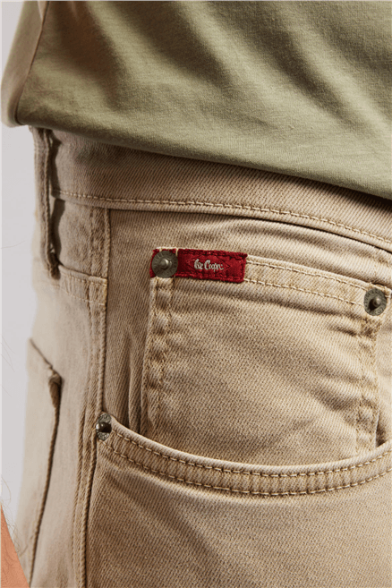 LONCE Erkek Slim Tapered Fit Pantolon Beyaz