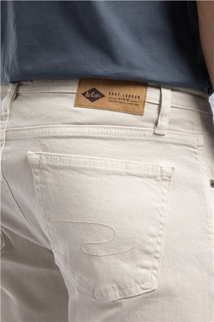 LONCE Erkek Slim Tapered Fit Pantolon Beyaz