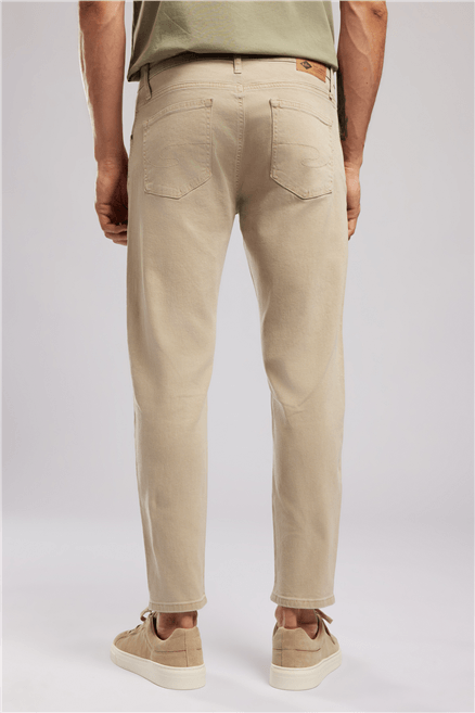 LONCE Erkek Slim Tapered Fit Pantolon Beyaz