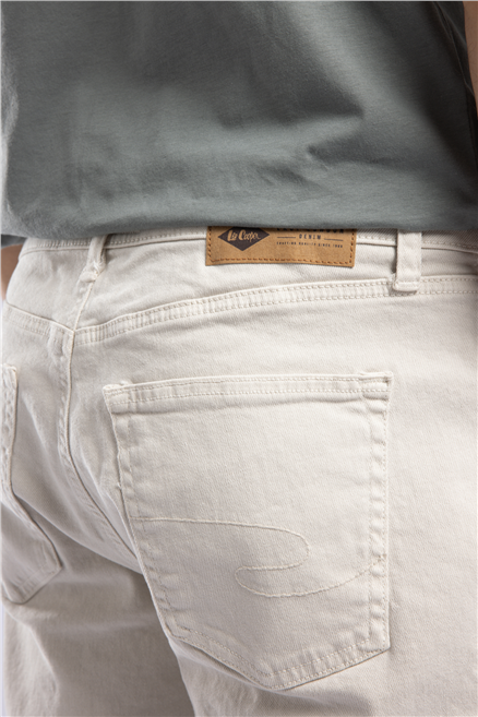 Lonceso Erkek Slim Tapered Fit Şort Beyaz