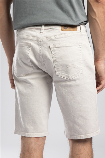 Lonceso Erkek Slim Tapered Fit Şort Beyaz