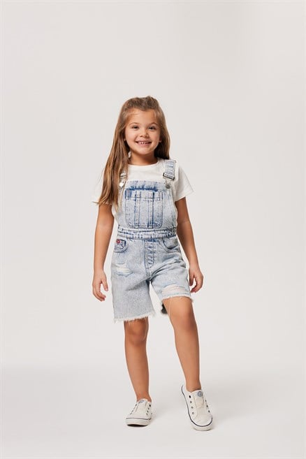 Londa Kız Çocuk Jean Salopet Light Blue