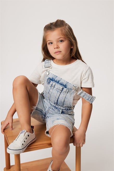 Londa Kız Çocuk Jean Salopet Light Blue