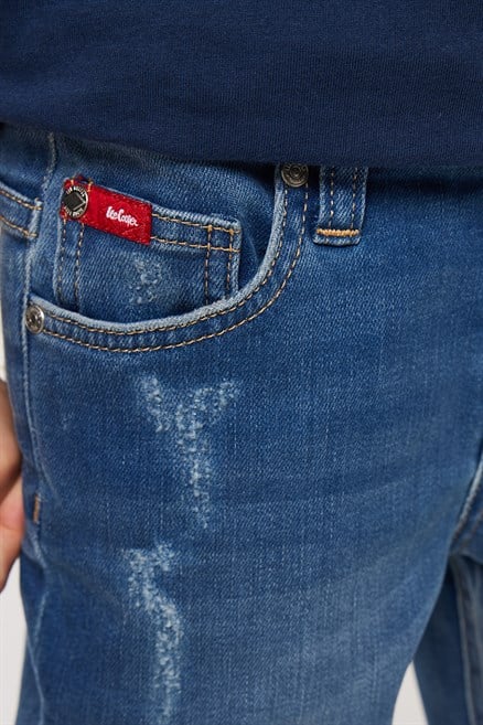 London Normal Bel Konik Kesim Daralan Paça Mavi Erkek Çocuk Jean Pantolon