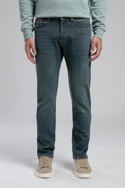 Harry Orta Bel Dar Konik Kesim Daralan Paça Mavi Erkek Jean Pantolon