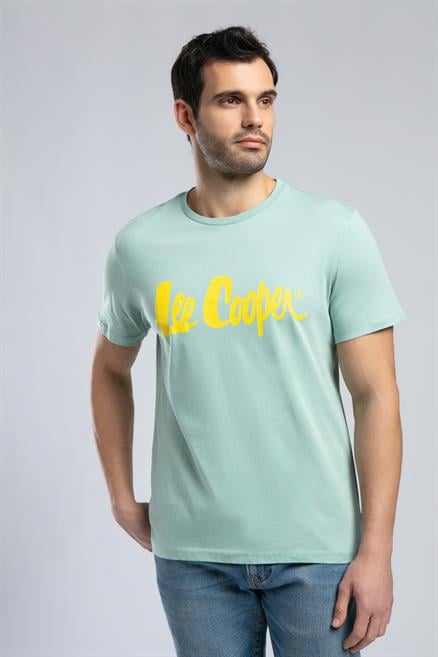 Londonlogo Erkek %100 Pamuk O Yaka T-Shirt Mint