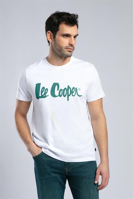 Londonlogo Erkek %100 Pamuk O Yaka T-Shirt Beyaz-Y