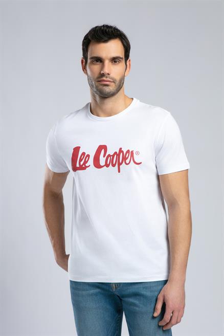 Londonlogo Erkek %100 Pamuk O Yaka T-Shirt Beyaz-K