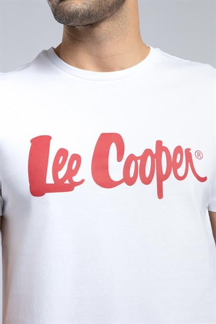 Londonlogo Erkek %100 Pamuk O Yaka T-Shirt Beyaz-K