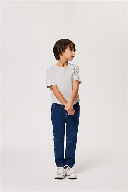 Lucas Normal Bel Rahat Kesim Bilekte Lastikli Paça Mavi Erkek Çocuk Jean Pantolon