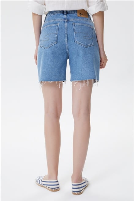 Lucy 1 Kadın %100 Pamuk Jean Şort Denim