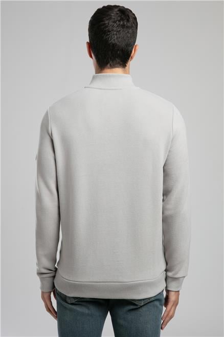 Luke Erkek Dik Yaka Sweatshirt Bej