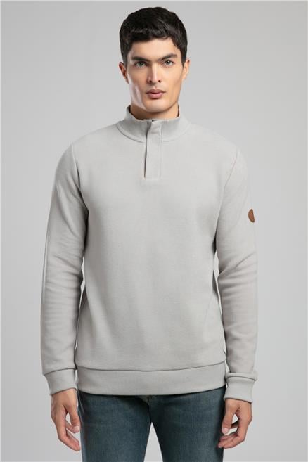 Luke Erkek Dik Yaka Sweatshirt Bej