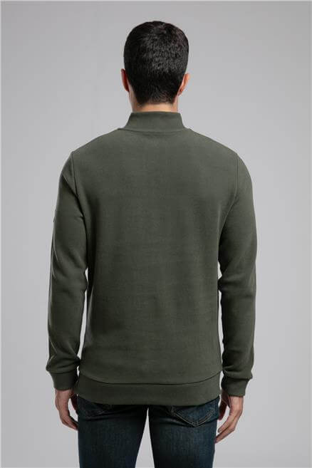 Luke Erkek Dik Yaka Sweatshirt Yeşil