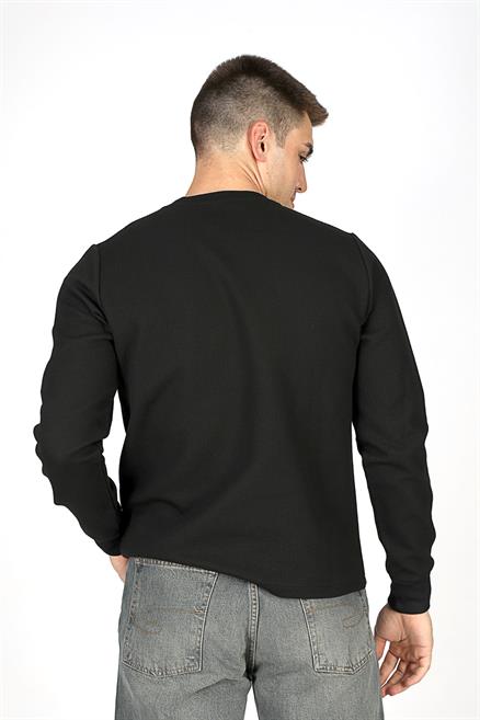 Luken Erkek O Yaka Sweatshirt Siyah