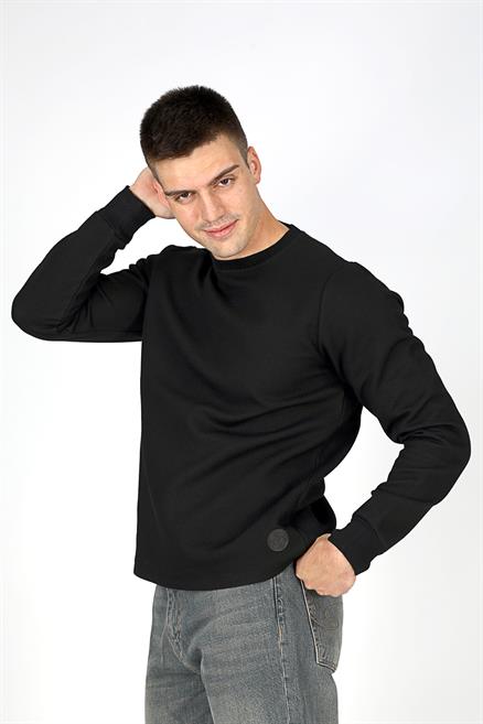 Luken Erkek O Yaka Sweatshirt Siyah