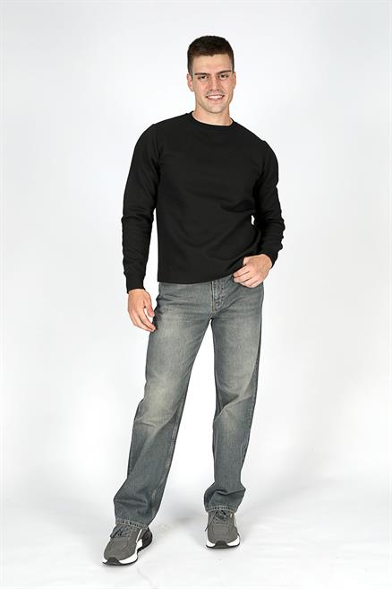 Luken Erkek O Yaka Sweatshirt Siyah