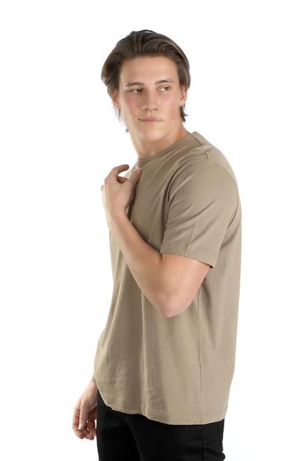 Marelo Erkek %100 Pamuk O Yaka T-Shirt Vizon