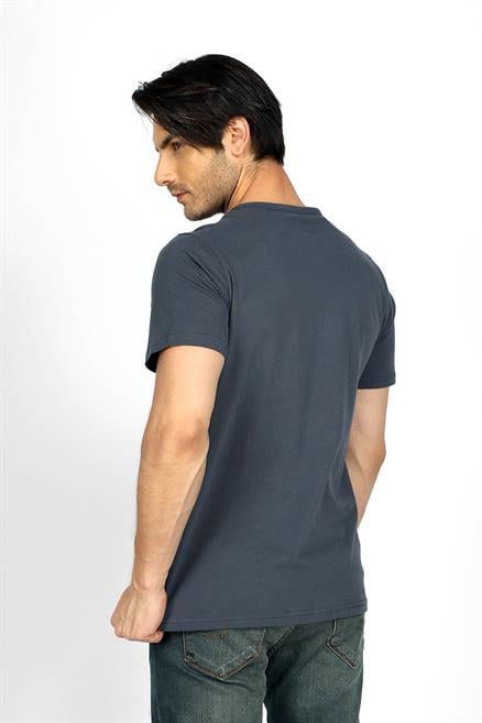 Marelo Erkek %100 Pamuk O Yaka T-Shirt İndigo