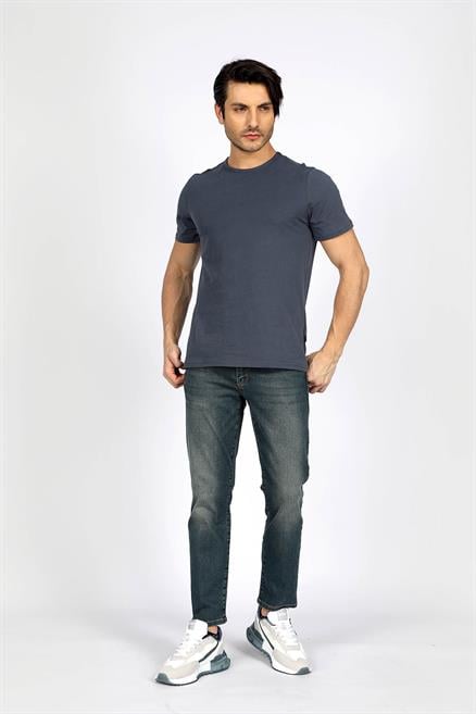 Marelo Erkek %100 Pamuk O Yaka T-Shirt İndigo