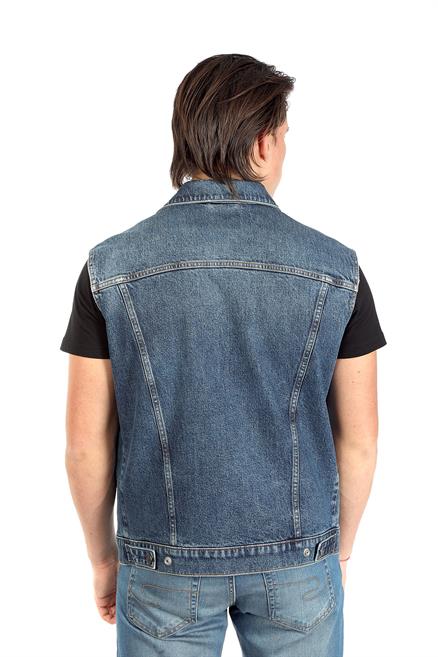 Men Vest Erkek %100 Pamuk Jean Yelek