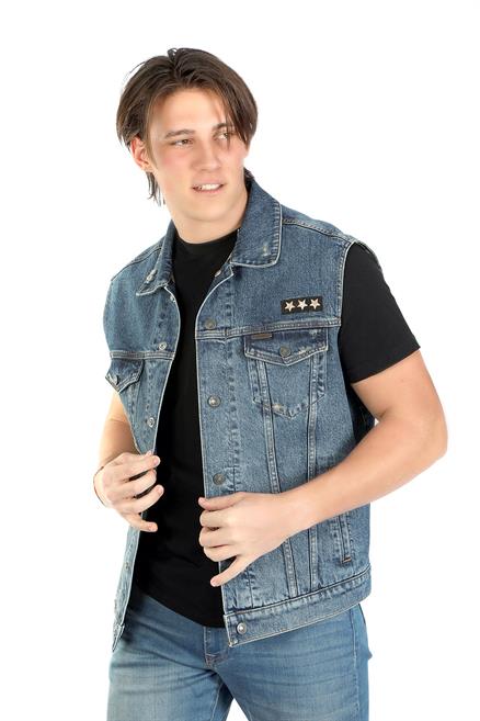 Men Vest Erkek %100 Pamuk Jean Yelek