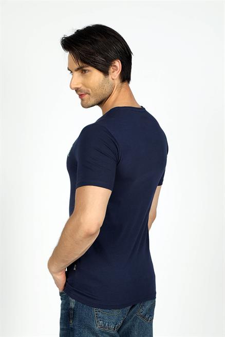 Mike Erkek %100 Pamuk O Yaka T-Shirt Lacivert