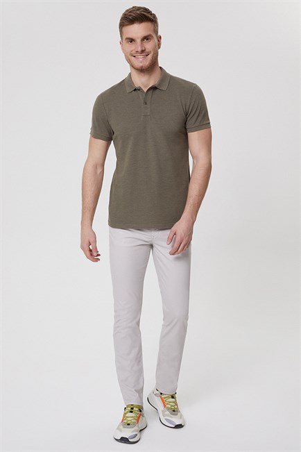 Miless Erkek Polo Yaka T-Shirt Haki