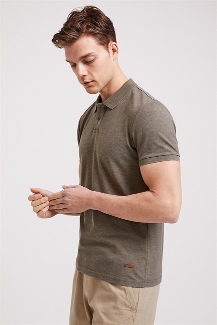 Miless Erkek Polo Yaka T-Shirt Haki