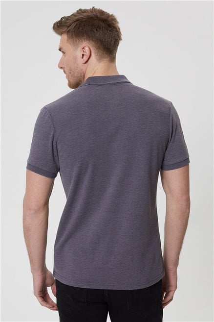 Miless Erkek %100 Pamuk Polo Yaka T-Shirt Antrasit