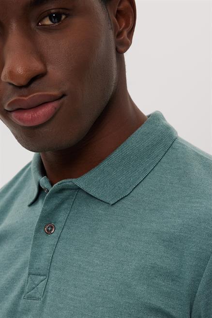 Miless Erkek %100 Pamuk Polo Yaka T-Shirt Yeşil