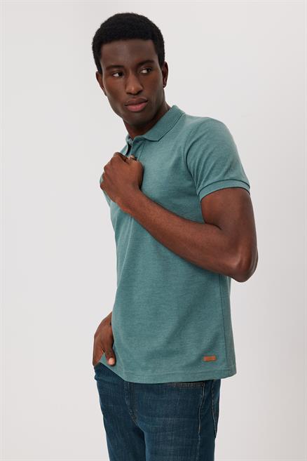 Miless Erkek %100 Pamuk Polo Yaka T-Shirt Yeşil