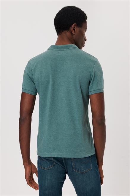 Miless Erkek %100 Pamuk Polo Yaka T-Shirt Yeşil