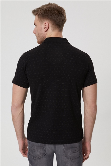 Mixed Erkek %100 Pamuk Polo Yaka T-Shirt Siyah