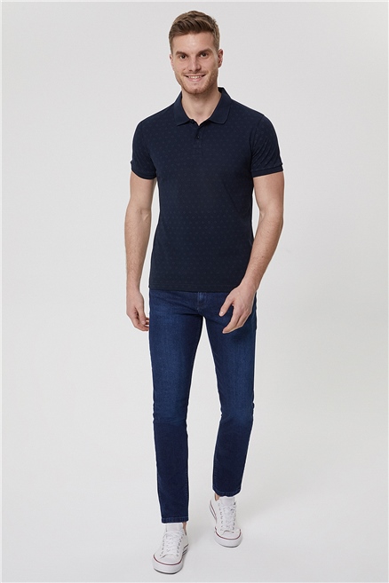 Mixed Erkek %100 Pamuk Polo Yaka T-Shirt Lacivert