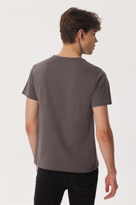 Moby Erkek %100 Pamuk O Yaka T-Shirt Gri