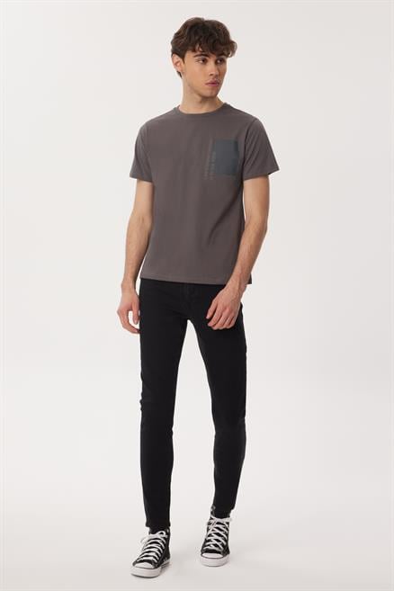 Moby Erkek %100 Pamuk O Yaka T-Shirt Gri