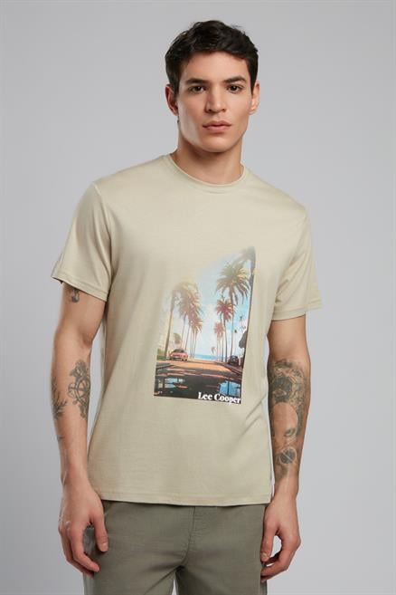 Montay Erkek O Yaka T-Shirt Bej