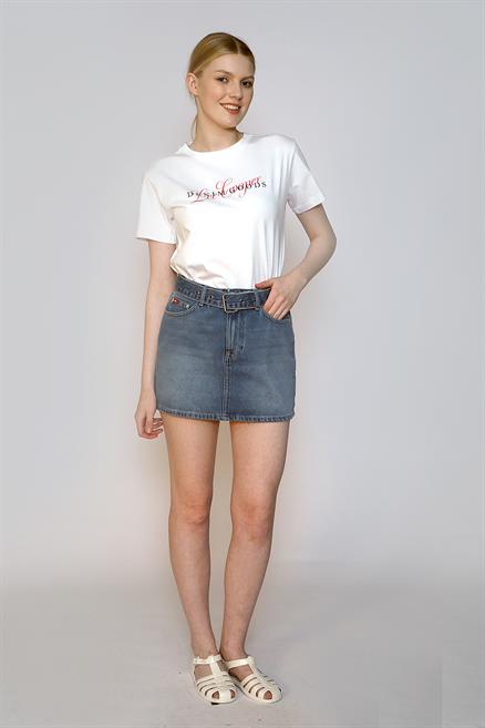 Morcella Kadın %100 Pamuk Jean Etek Denim